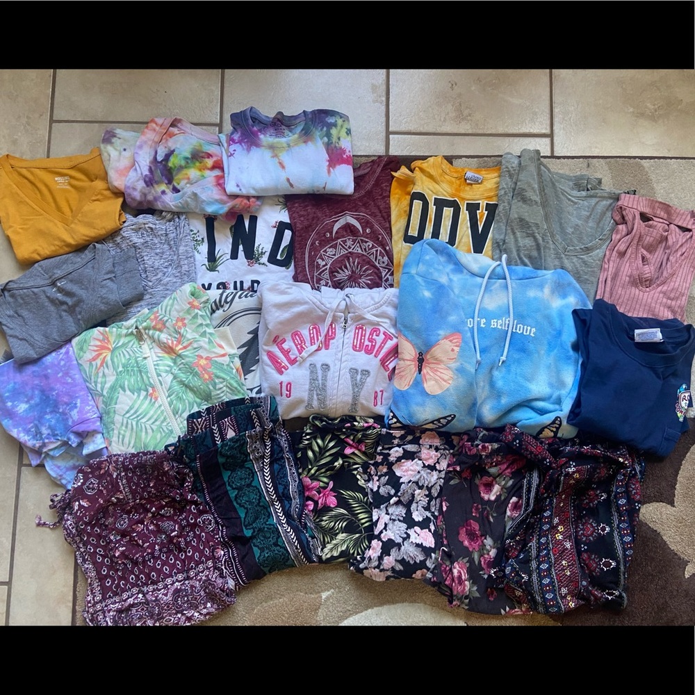 Shirts and sweat shirts some pants